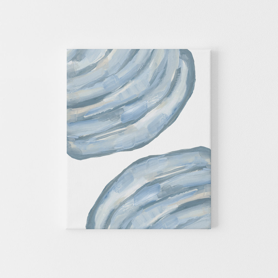 "Shells Abstracted" Blue Coastal Decor - Art Print or Canvas - Jetty Home