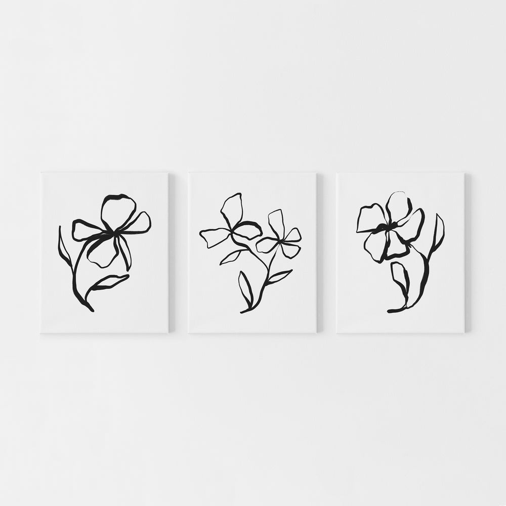 Plant Line Drawings - Set of 3  - Art Prints or Canvases - Jetty Home