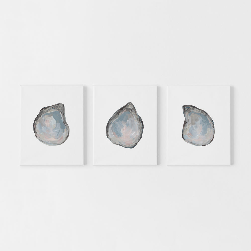 Drifted Oysters Triptych - Set of 3  - Art Prints or Canvases - Jetty Home