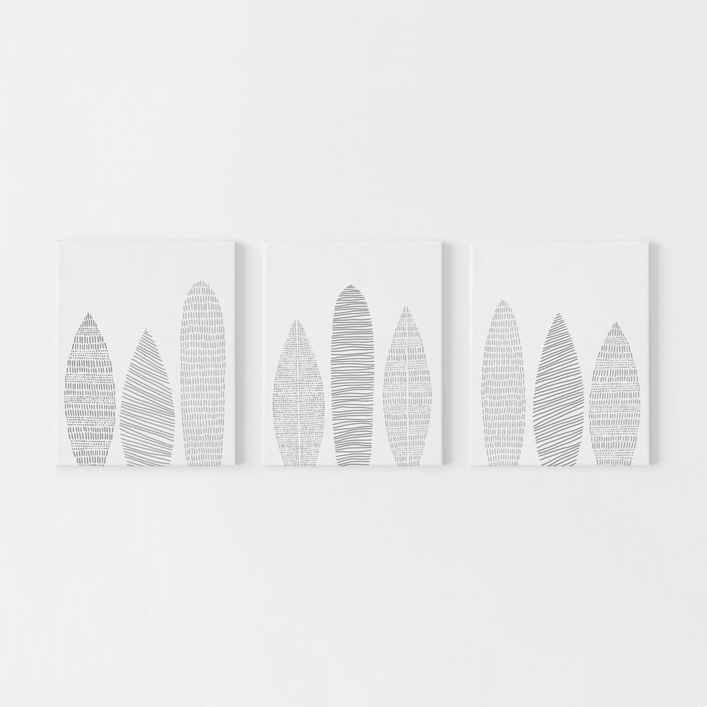 "Surfboard Collection" Minimalist Beach Illustration  - Set of 3 - Art Print or Canvas - Jetty Home
