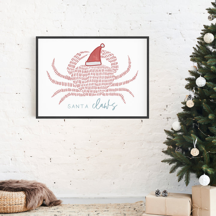 Santa Claws Crab - Art Print or Canvas - Jetty Home