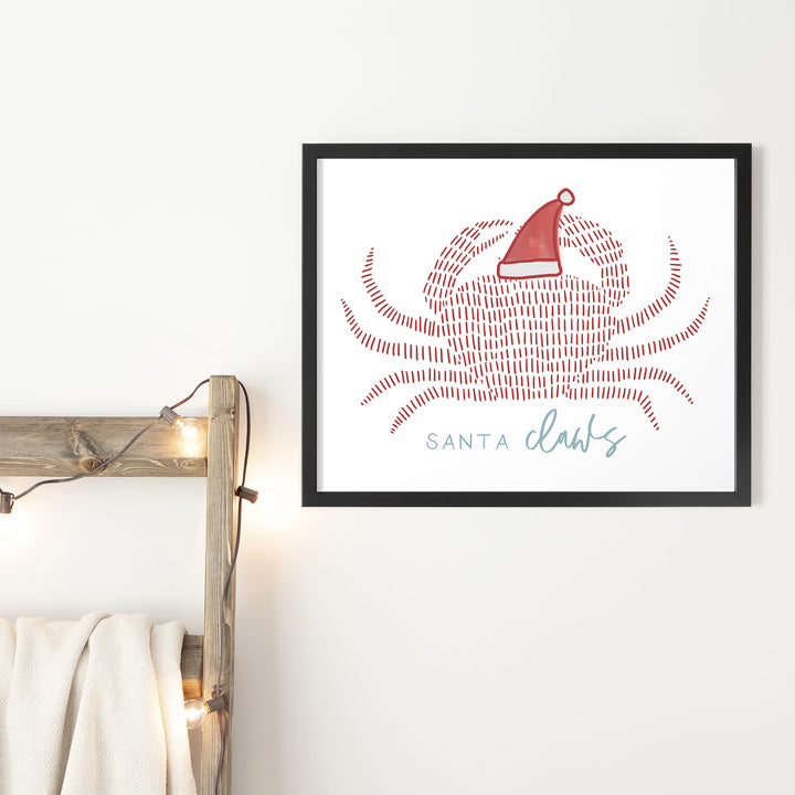 Santa Claws Crab - Art Print or Canvas - Jetty Home