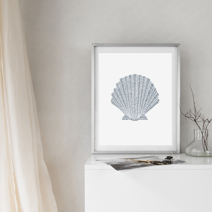 Minimalist Scallop Seashell  - Art Print or Canvas - Jetty Home