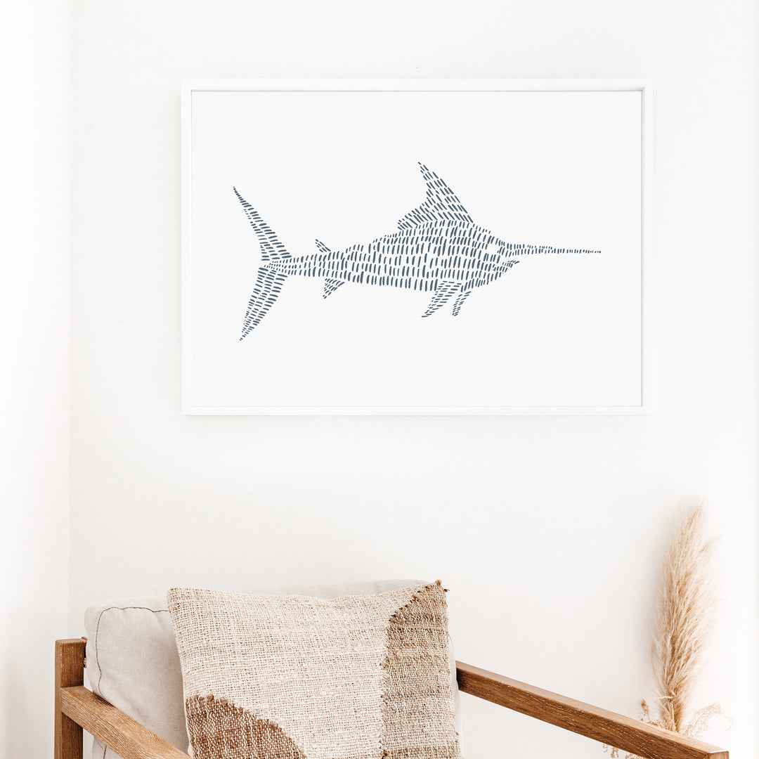 Swordfish Illustration  - Art Print or Canvas - Jetty Home