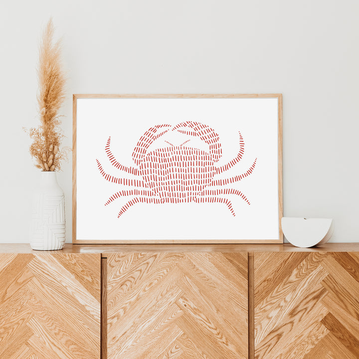 Red Crab Illustration  - Art Print or Canvas - Jetty Home