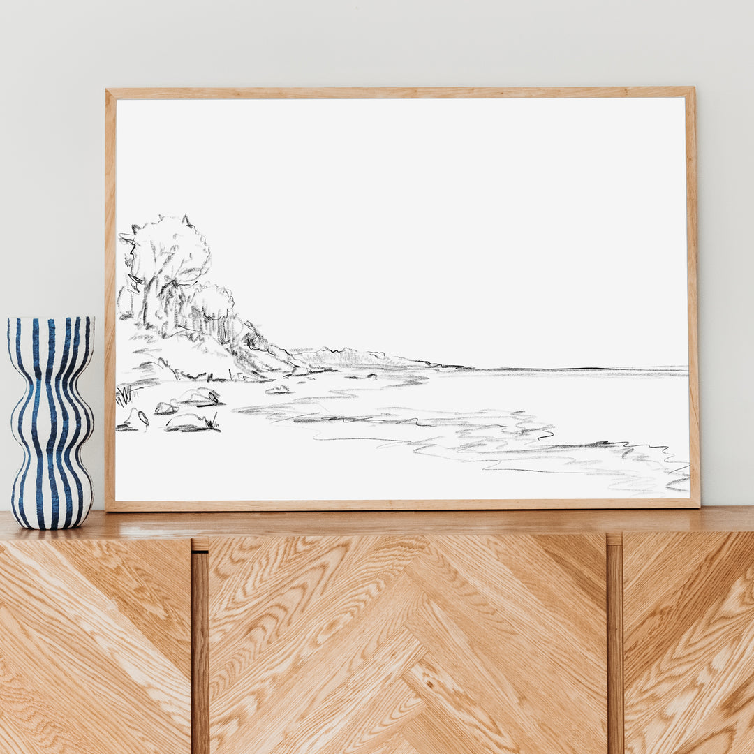 Minimalist Coastline Illustration, No. 1  - Art Print or Canvas - Jetty Home