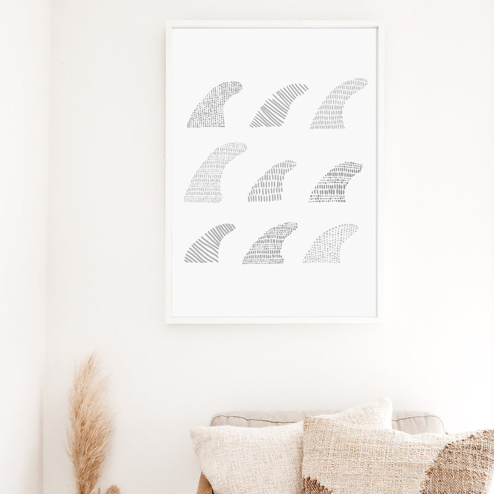 Surfboard Fins Diagram  - Art Print or Canvas - Jetty Home
