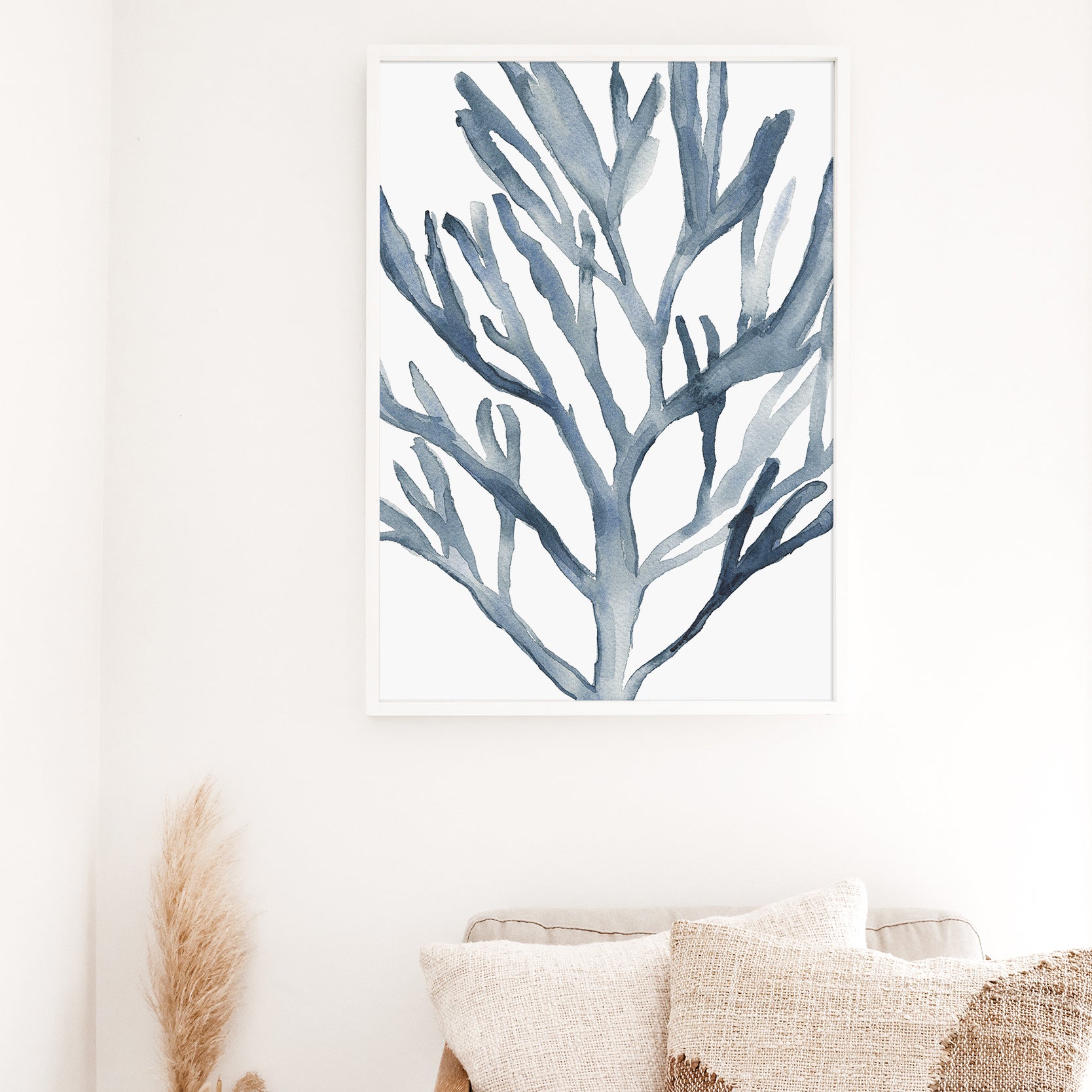 Blue Seaweed Coral Watercolor No. 1 | Jetty Home