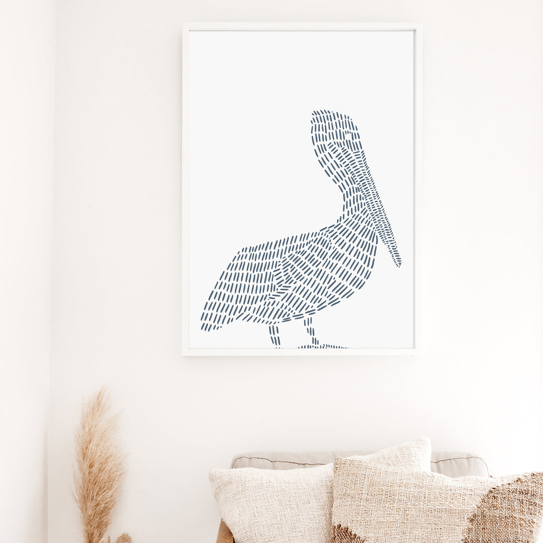 Pelican Illustration  - Art Print or Canvas - Jetty Home