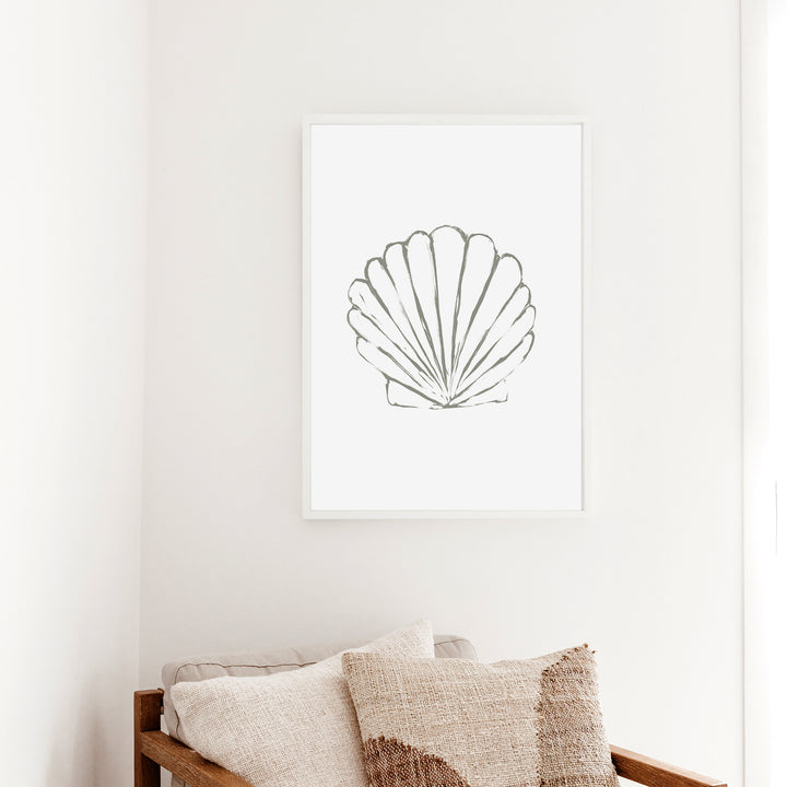 Scallop Seashell  - Art Print or Canvas - Jetty Home