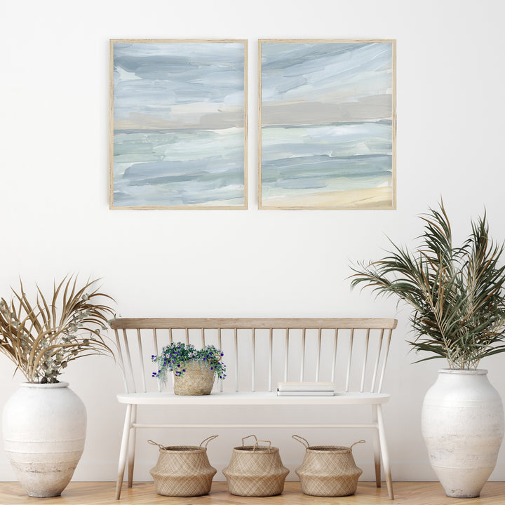 "Summer Oceanscape" Painting - Set of 2 - Art Print or Canvas - Jetty Home