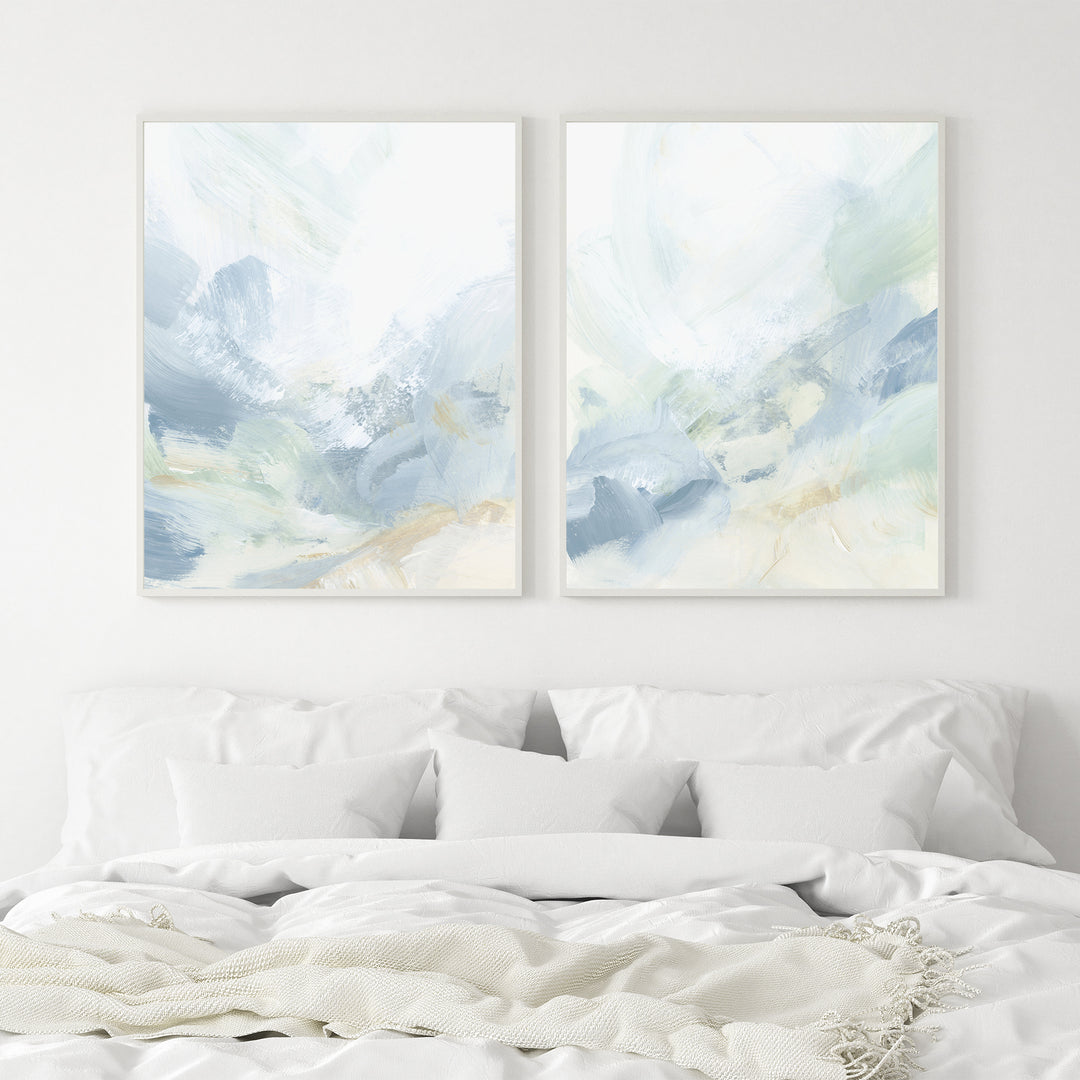 "Tidal Movement" Ocean Coastal Painting - Set of 2 - Art Print or Canvas - Jetty Home