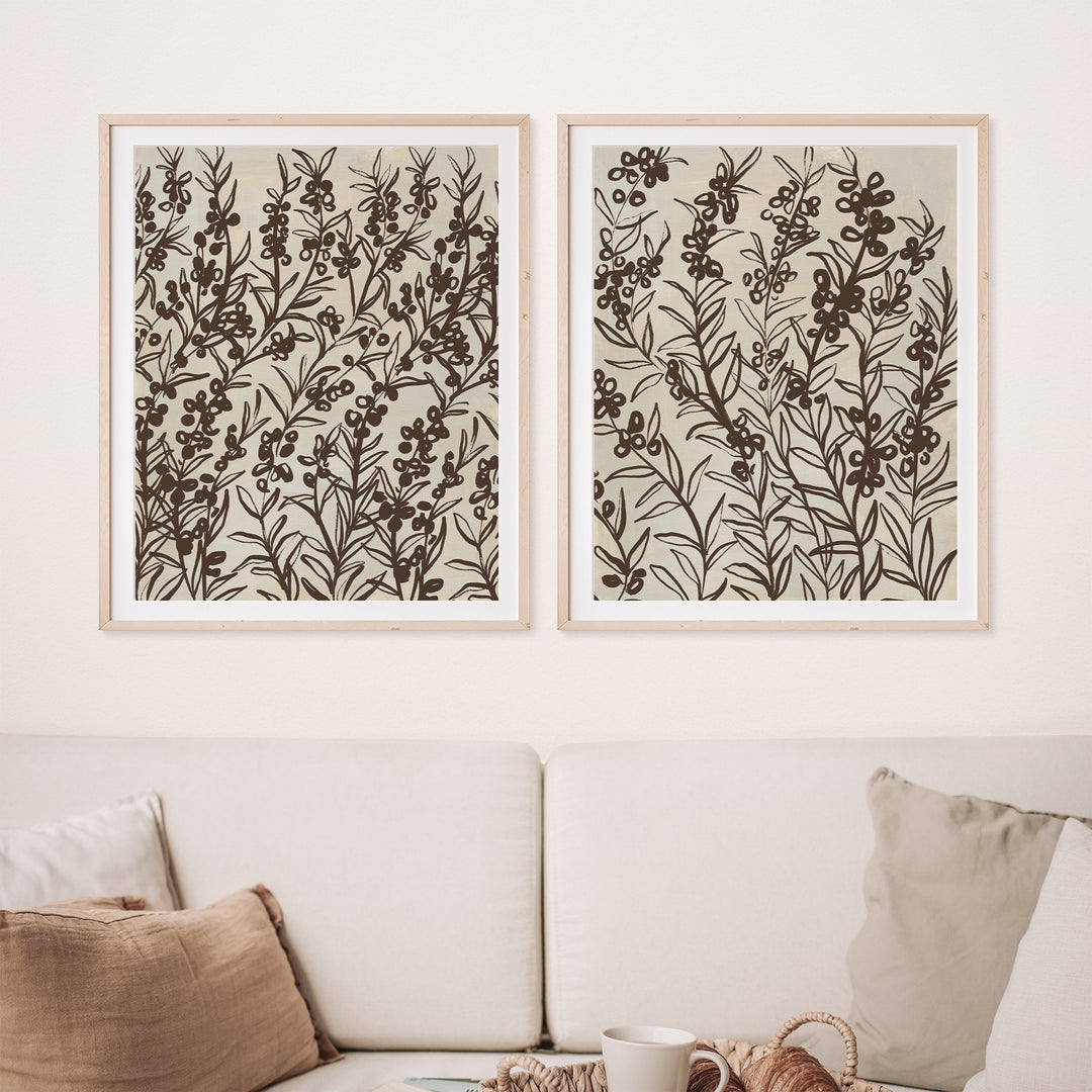 Heather on Beige Duo - Set of 2  - Art Prints or Canvases - Jetty Home