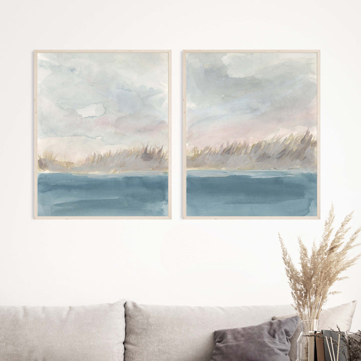 Tranquil Shoreline Retreat - Set of 2  - Art Prints or Canvases - Jetty Home