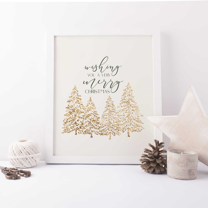 Wishing You a Very Merry Christmas Wall Art Print or Canvas - Jetty Home