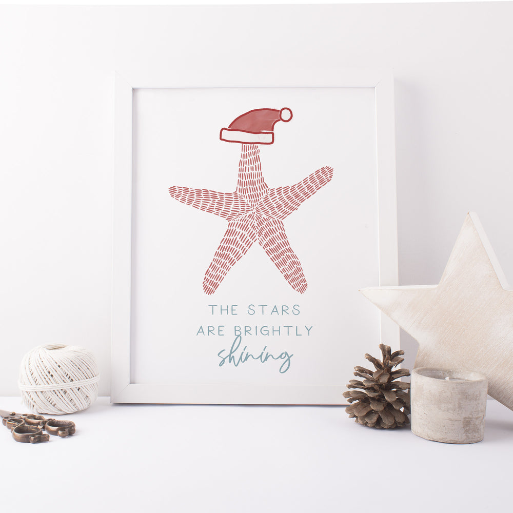 The Stars Are Brightly Shining Coastal Christmas - Art Print or Canvas - Jetty Home