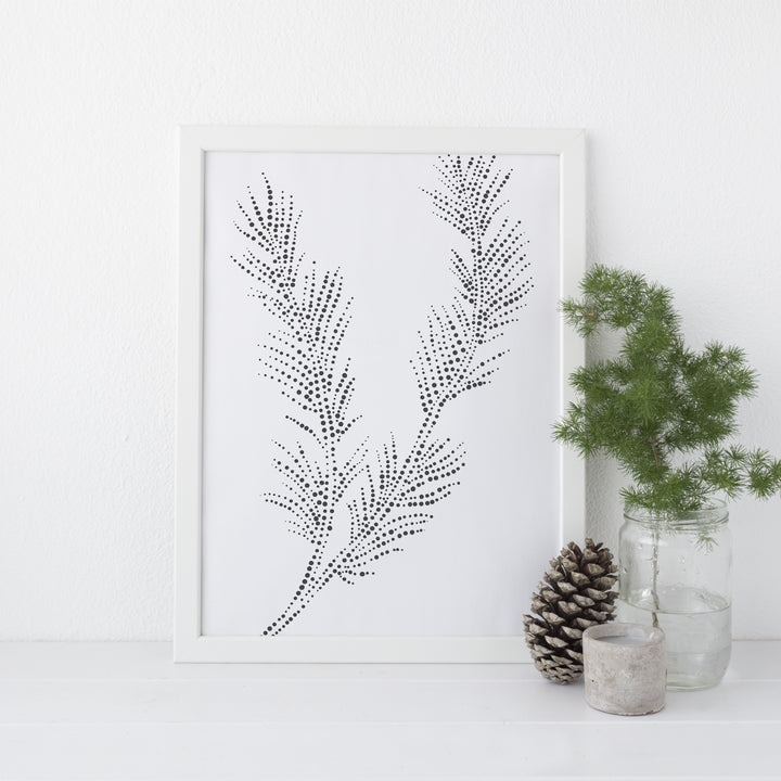 Forest Pine Branch Artwork Cabin Decor Winter Wall Art Print or Canvas - Jetty Home