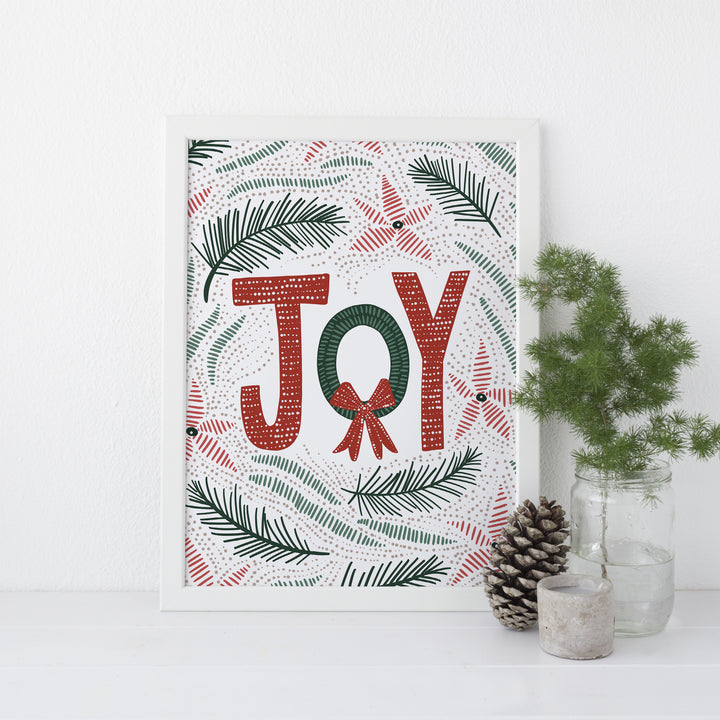 Christmas Joy Modern Holiday Decor Wall Art Print or Canvas - Jetty Home