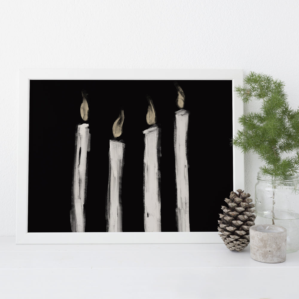 Advent Candles Glowing - Art Print or Canvas - Jetty Home