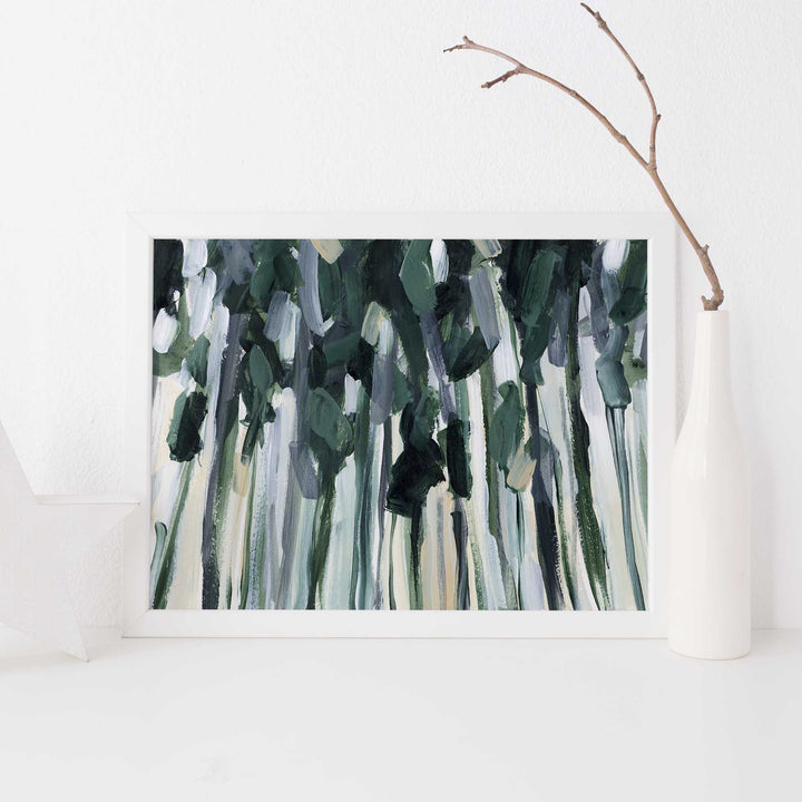 Forest Painting Modern Abstract Tree Painting Wall Art Print or Canvas - Jetty Home