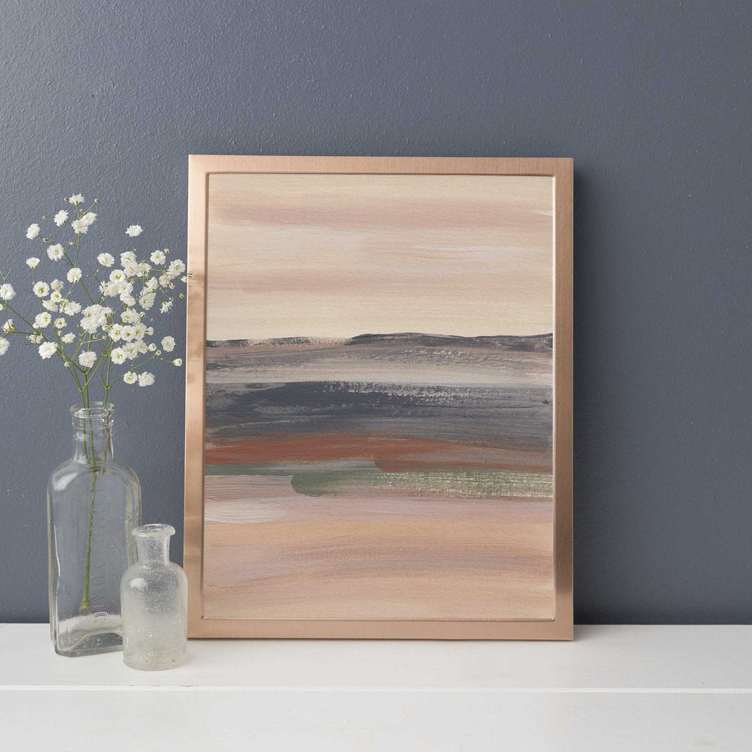 Abstract Desert Landscape Warm Neutral Beige Green Wall Art Print or Canvas - Jetty Home