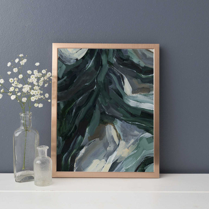 Forest Floor Abstract Dark Green Painting Wall Art Print or Canvas - Jetty Home