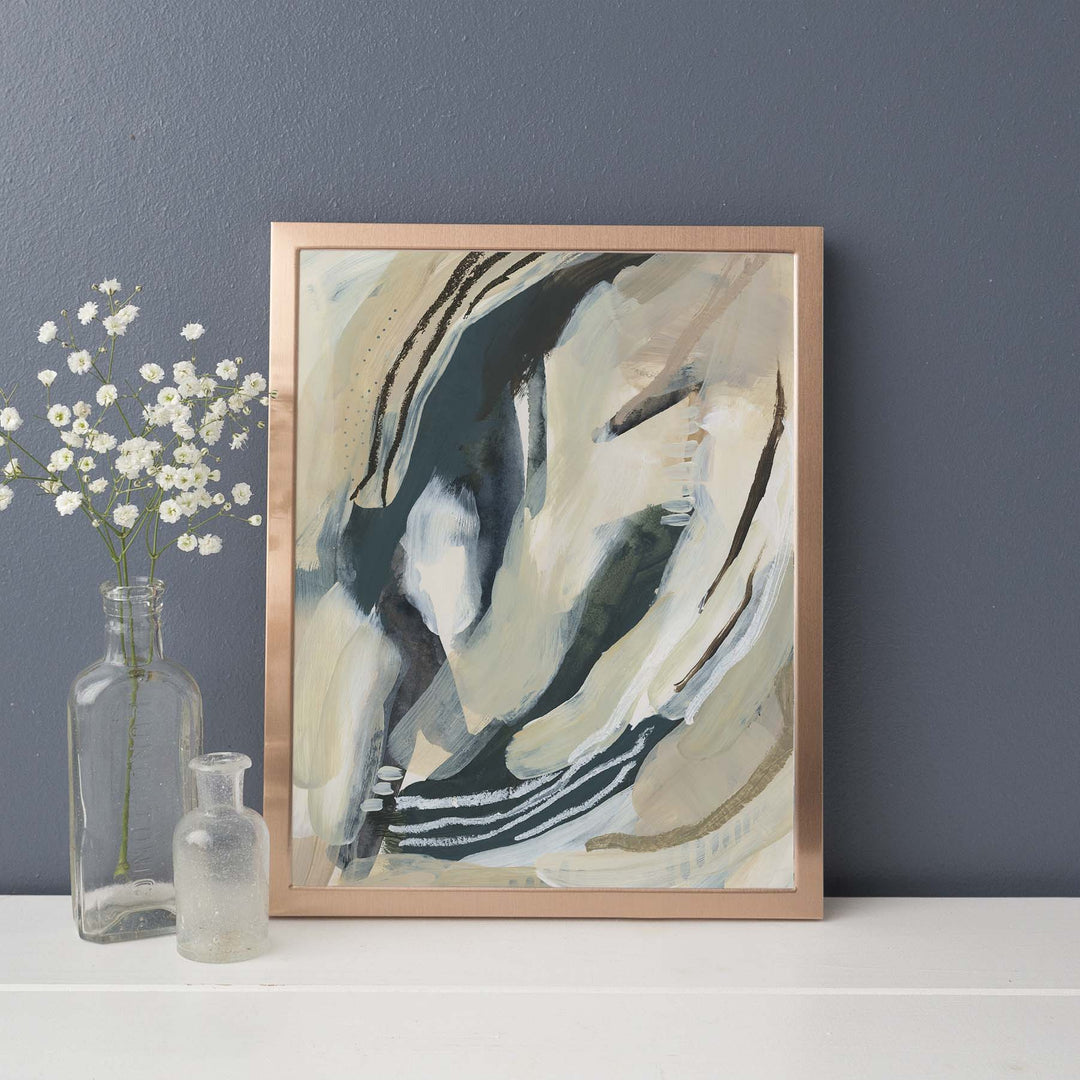 Lake Inspired Water Abstract Painting Neutral Wall Art Print or Canvas - Jetty Home