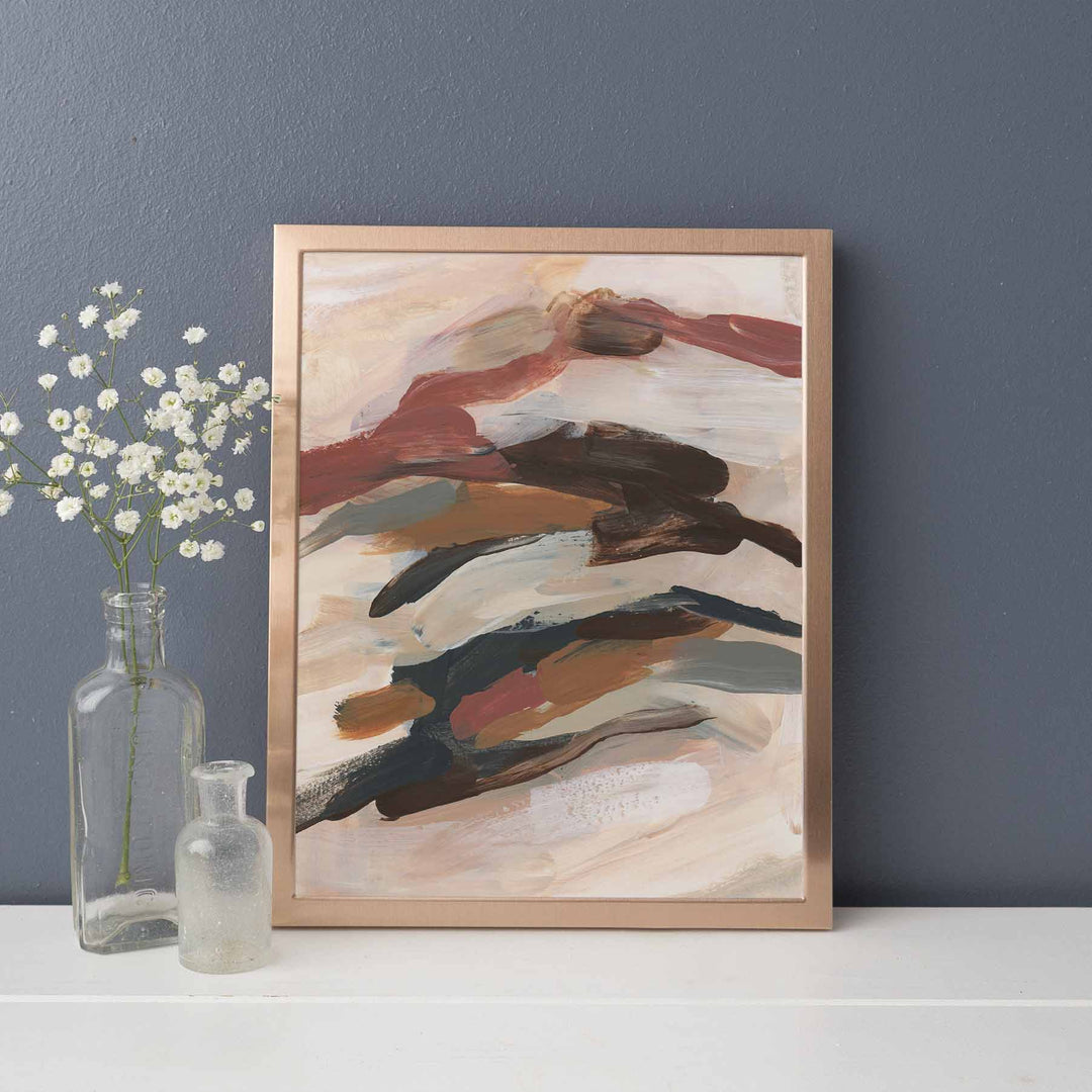 Brown, Rust, Orange and Beige Abstract Painting Wall Art Print or Canvas - Jetty Home