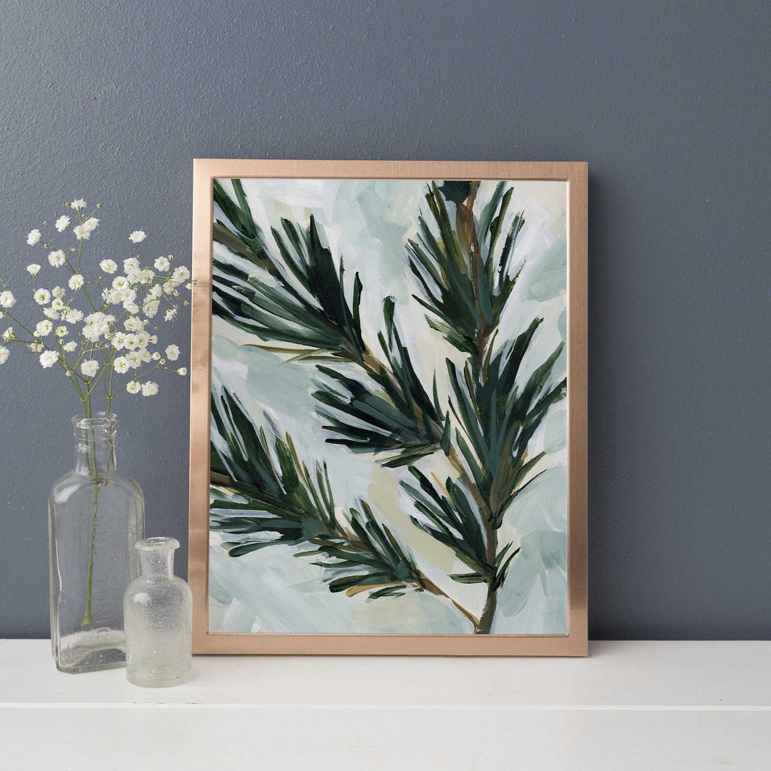 Pine Branch Painting Modern Cabin Artwork Wall Art Print or Canvas - Jetty Home