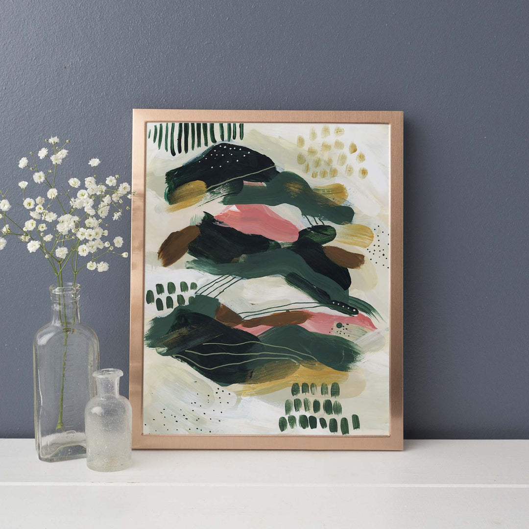 Abstract Contemporary Green and Beige Tropical Wall Art Print or Canvas - Jetty Home