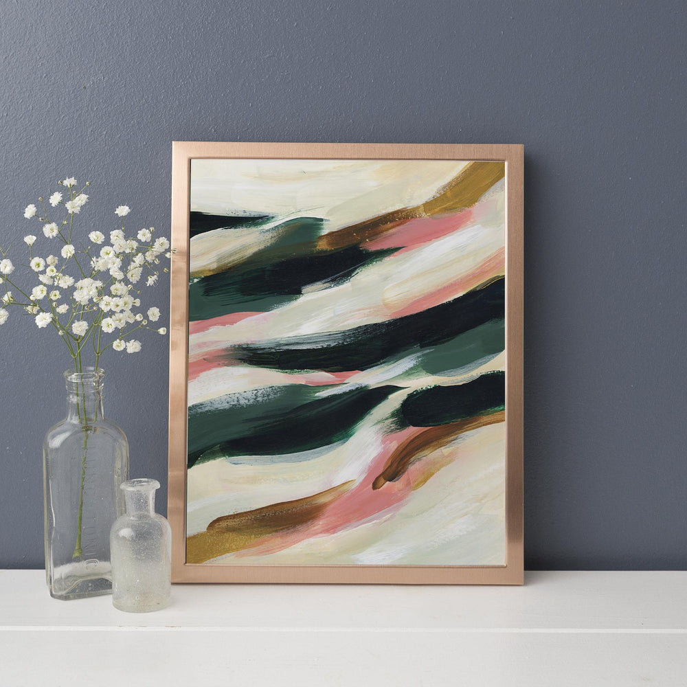 Flowy Modern Abstract Painting Tropical Colors Wall Art Print or Canvas - Jetty Home