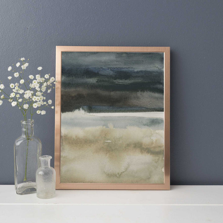 Neutral Lake Landscape Watercolor Painting Wall Art Print or Canvas - Jetty Home