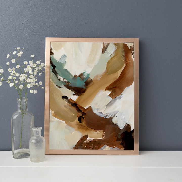 Warm Earth Tone Abstract Painting Wall Art Print or Canvas - Jetty Home