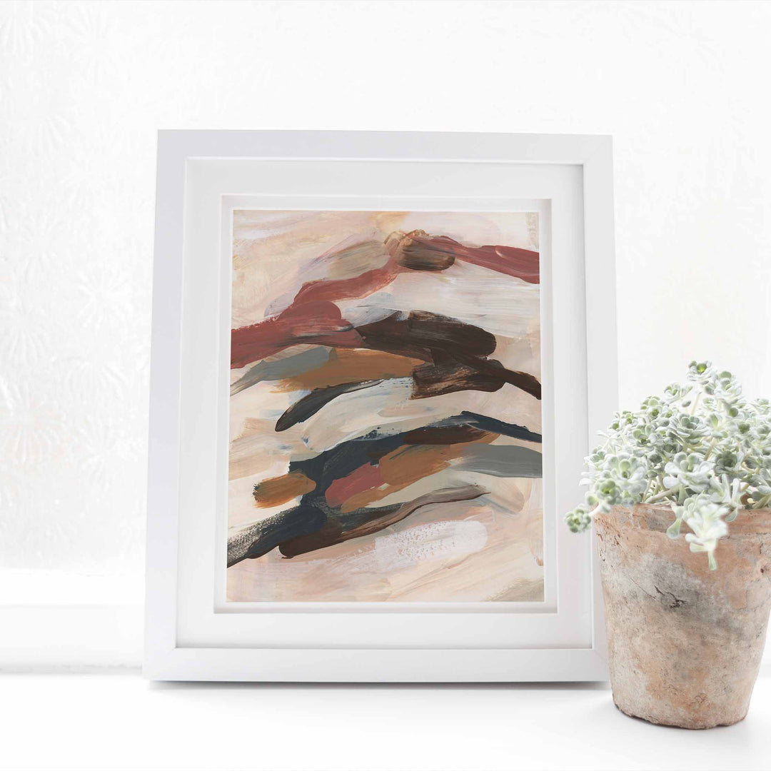 Brown, Rust, Orange and Beige Abstract Painting Wall Art Print or Canvas - Jetty Home