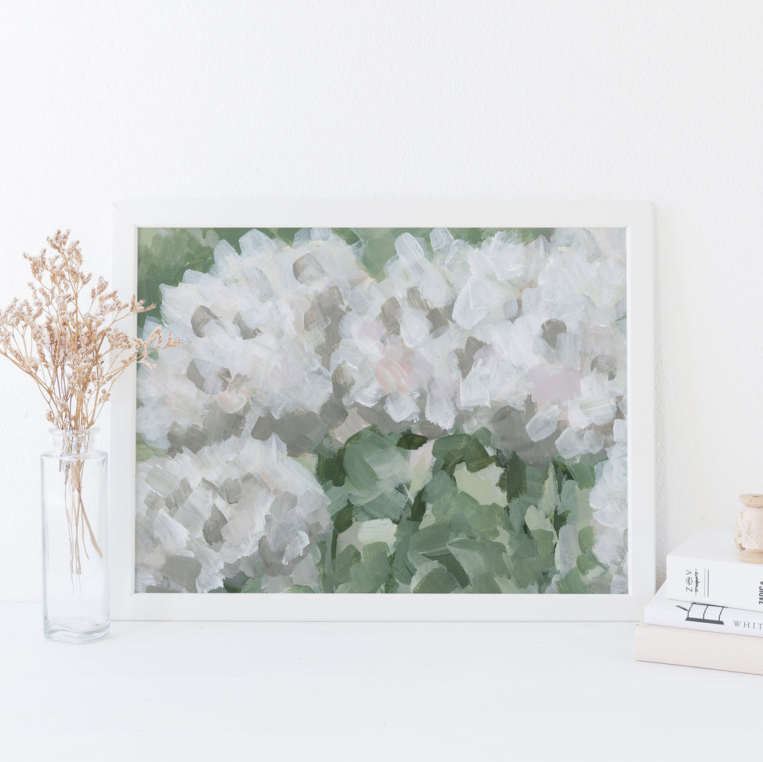 Hydrangea Summer - Farmhouse Artwork Floral Painting from Jetty Home - Framed View 4