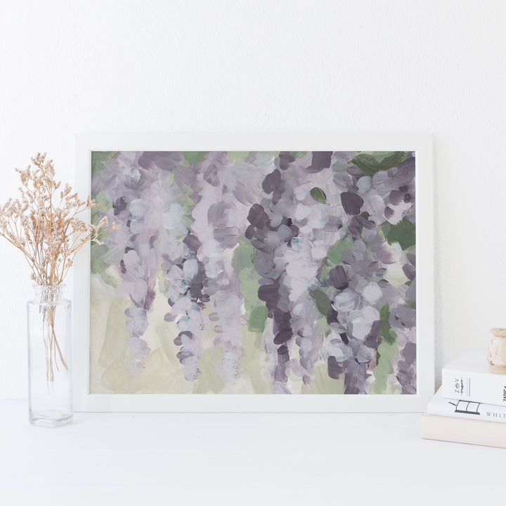 Sunned Wisteria - Modern Floral Painting Farmhouse Decor by Jetty Home - Framed View 3
