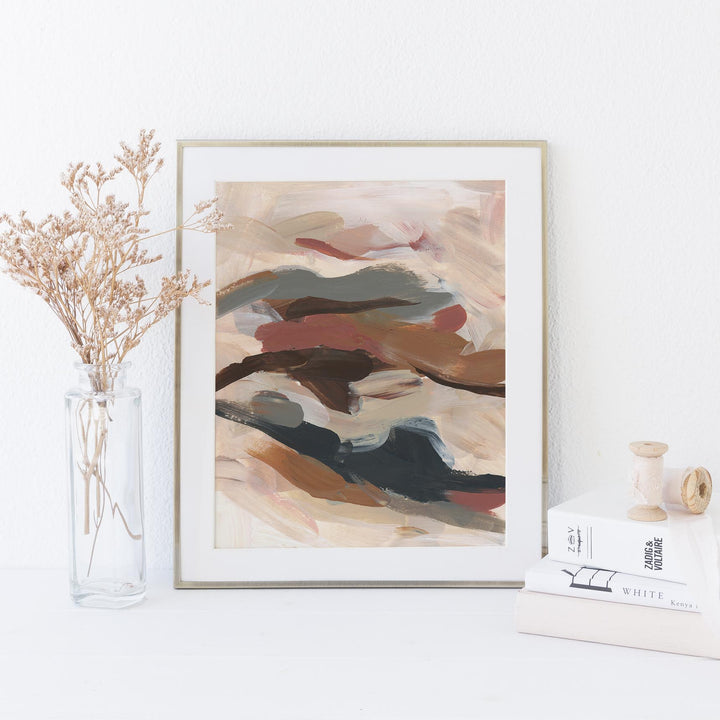Flowy Modern Abstract Painting Warm Tones Wall Art Print or Canvas - Jetty Home