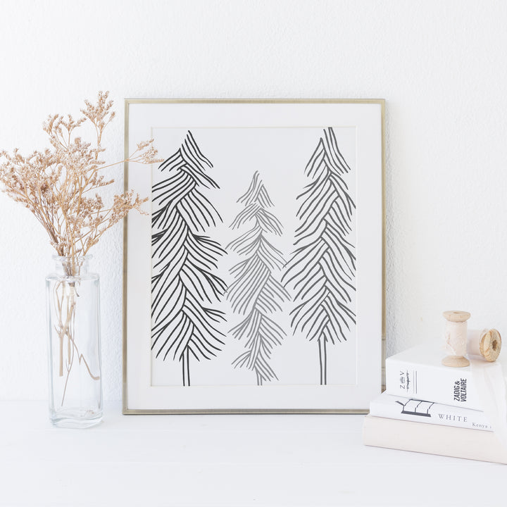 Simple Pine Tree Evergreen Forest Wall Art Print or Canvas - Jetty Home