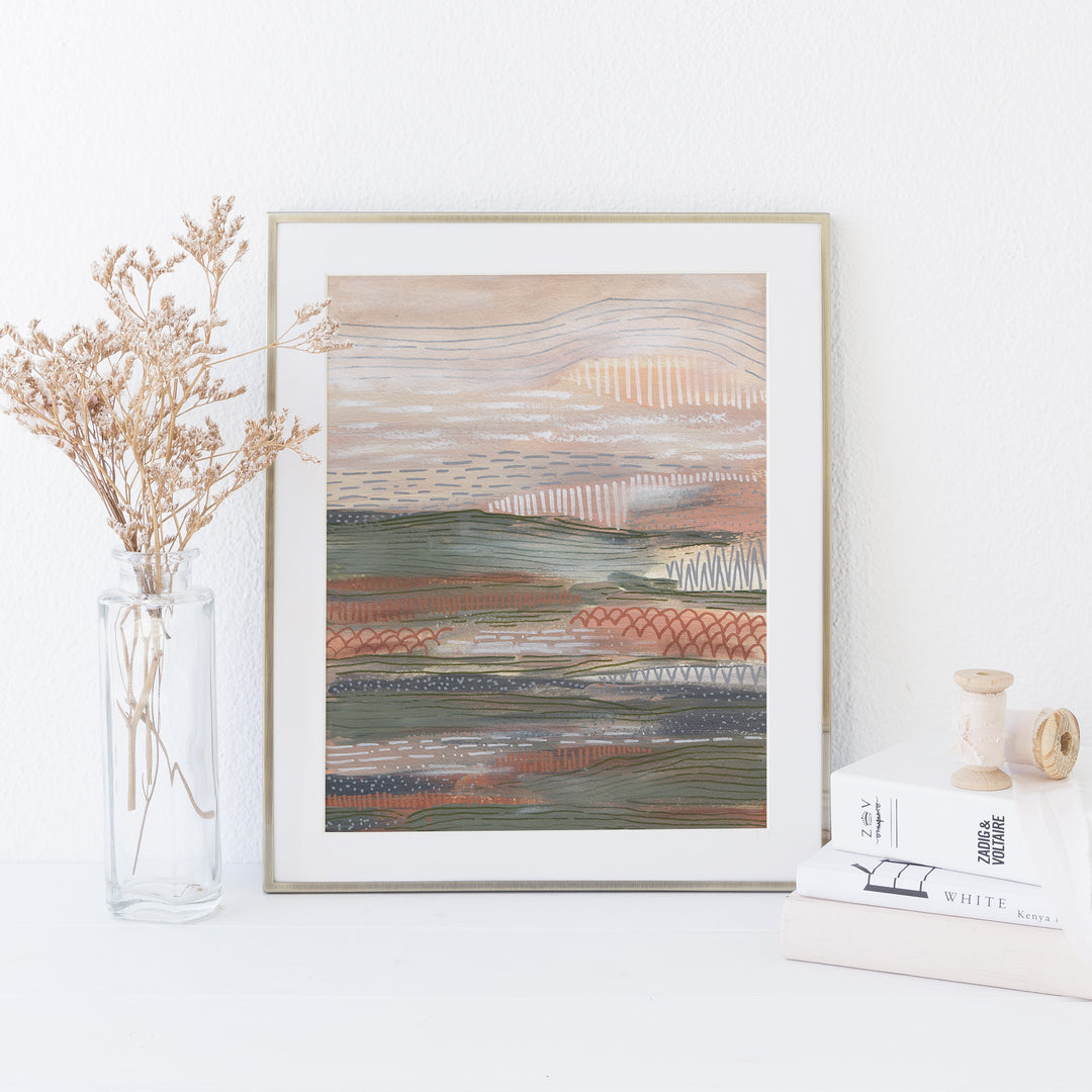 Neutral Abstract Painting Desert Landscape Wall Art Print or Canvas - Jetty Home