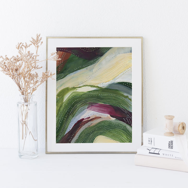 Abstract Countryside Flowy Painting Wall Art Print or Canvas - Jetty Home