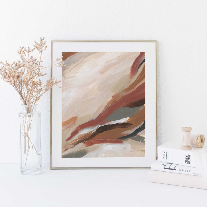 Abstract Warm Tone Autumnal Painting Wall Art Print or Canvas - Jetty Home
