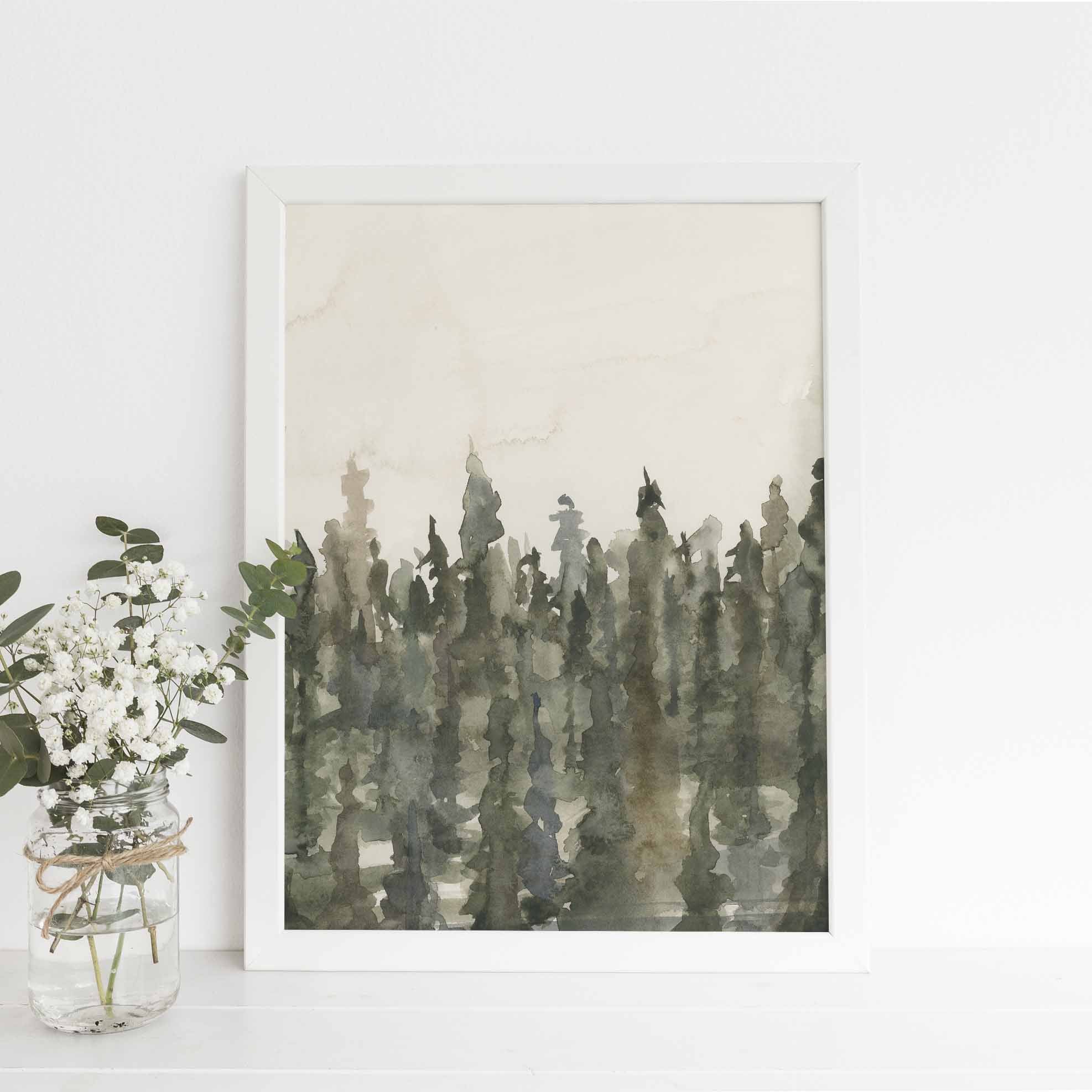 Forest Watercolor Landscape, No. 4 - Art Print or Canvas | Jetty Home