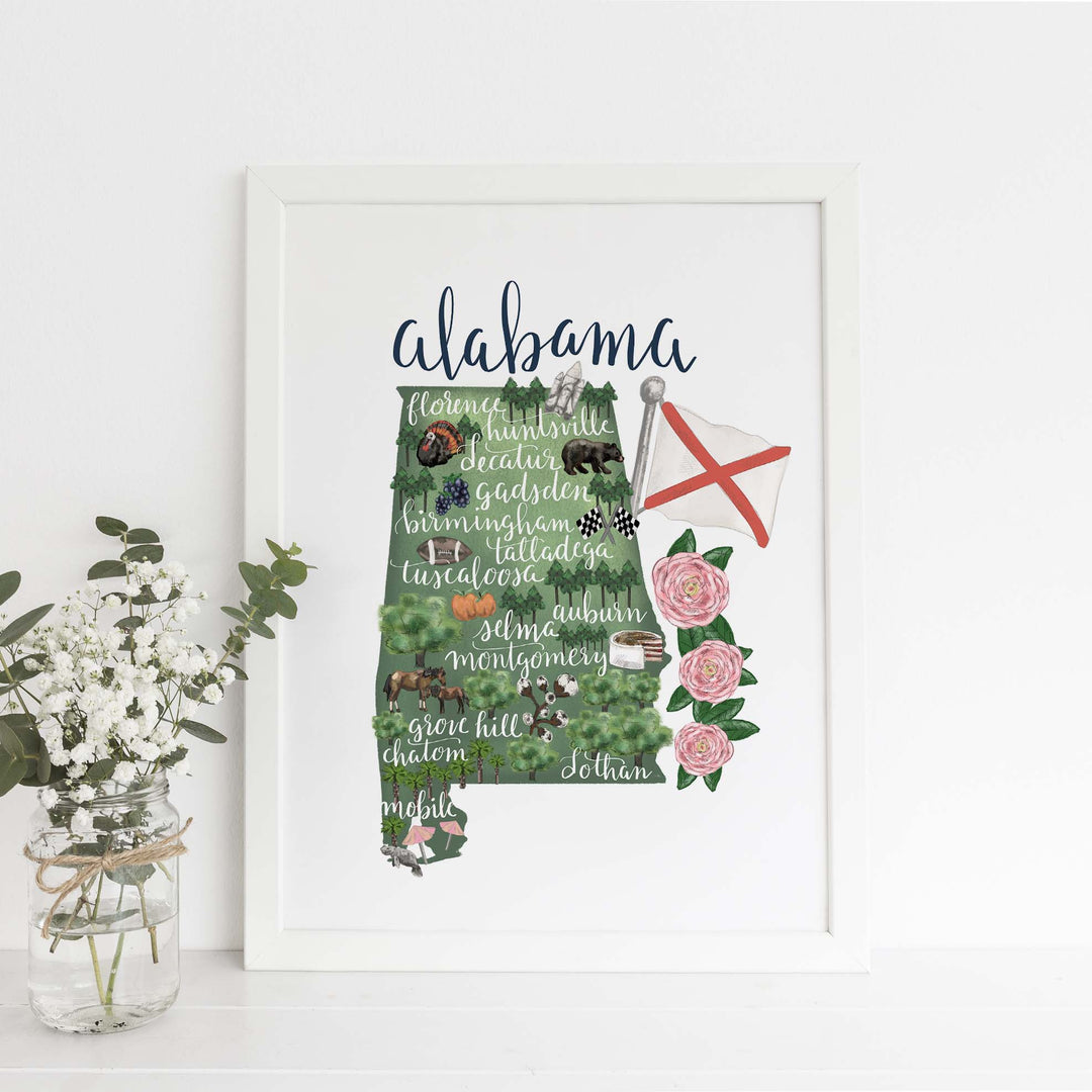 Alabama State Map Art Print - Jetty Home