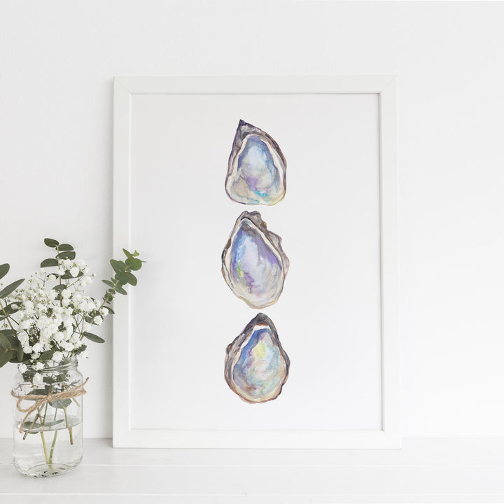 Watercolor Pearl Oyster Art Print or Canvas - Jetty Home
