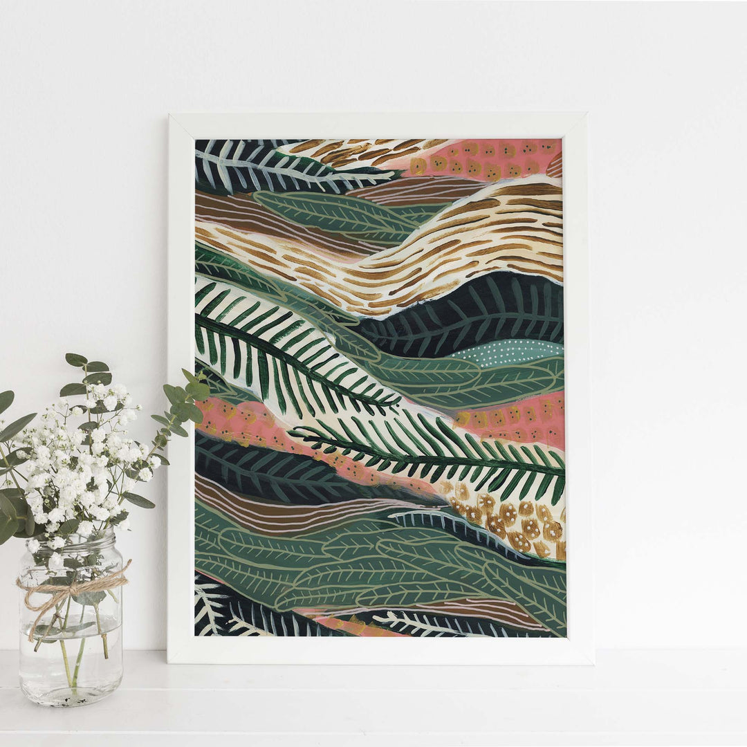 Lush Tropical Jungle Painting Botanical Modern Wall Art Print or Canvas - Jetty Home