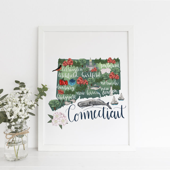 Connecticut State Map Art Print - Jetty Home