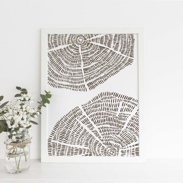 Tree Ring Drawing Modern Forest Wall Art Print or Canvas - Jetty Home