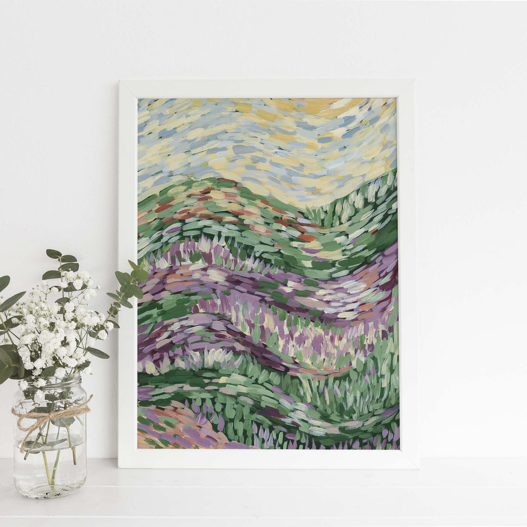 Countryside Field Abstract Floral Impressionist Wall Art Print or Canvas - Jetty Home