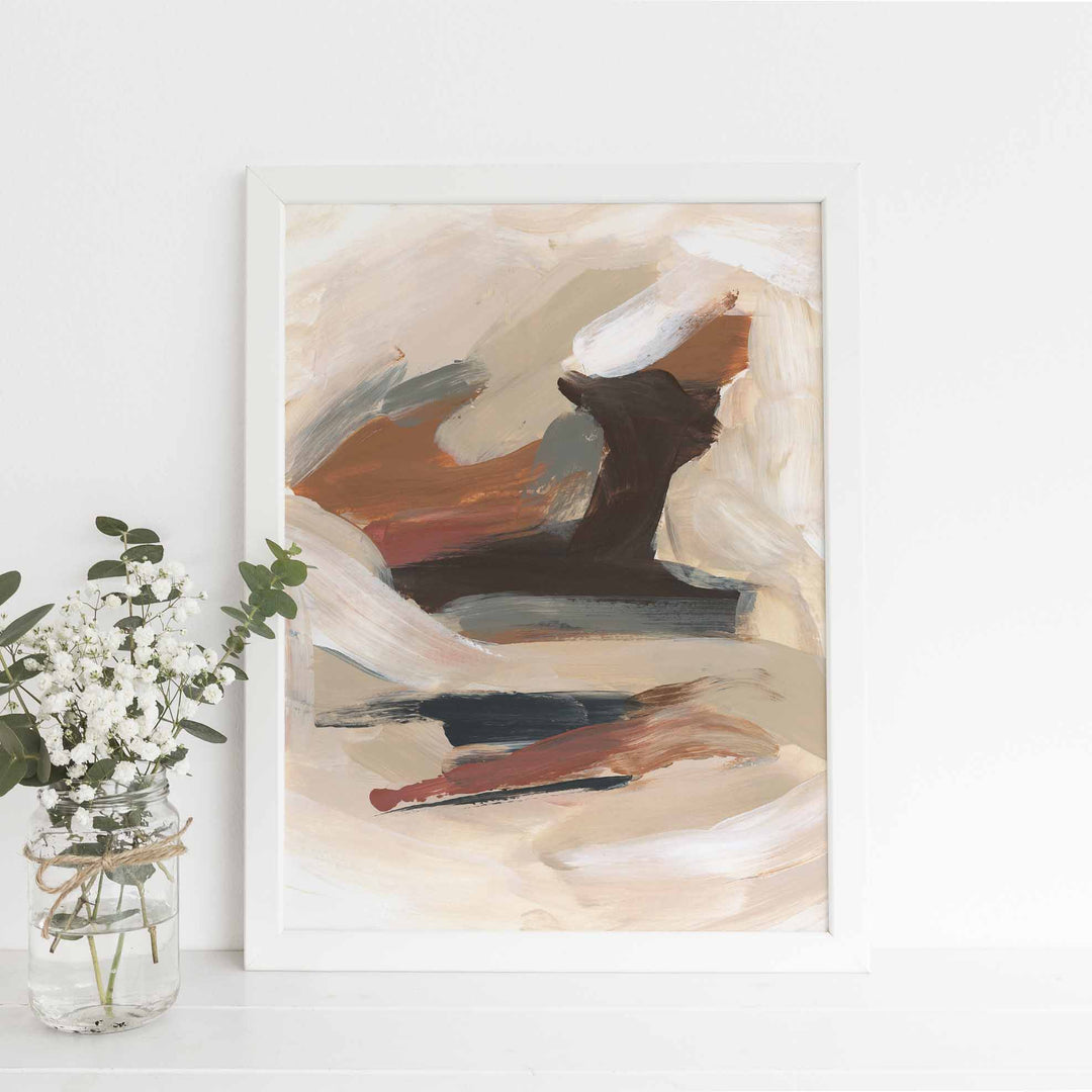 Earth Tones Autumn Abstract Neutral Warm Painting Wall Art Print or Canvas - Jetty Home
