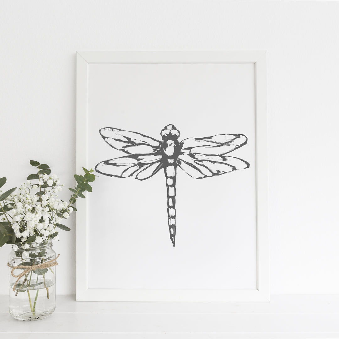 Dragonfly Modern Farmhouse Wall Art Print or Canvas - Jetty Home